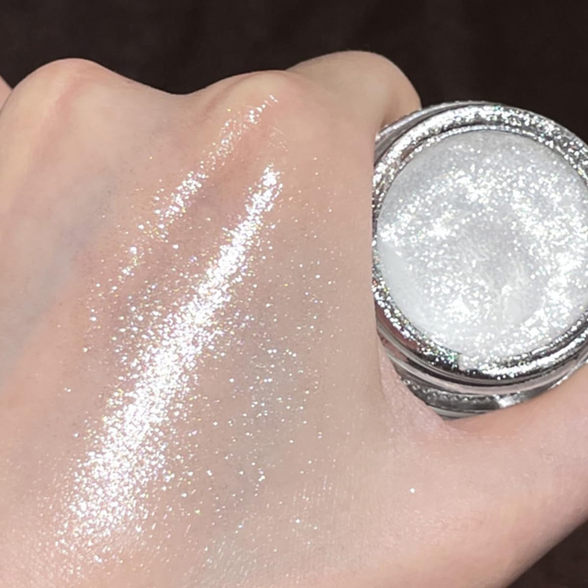 KARLOR Flüssig Highlighter Augen Glitzer, Cremig Lidschatten Mit Schimmer Gesicht Highlighter Makeup Perlmutt Glitzer Cremige Glitter Flüssiger Schimmer Highlighter Wange Gesicht（04#）