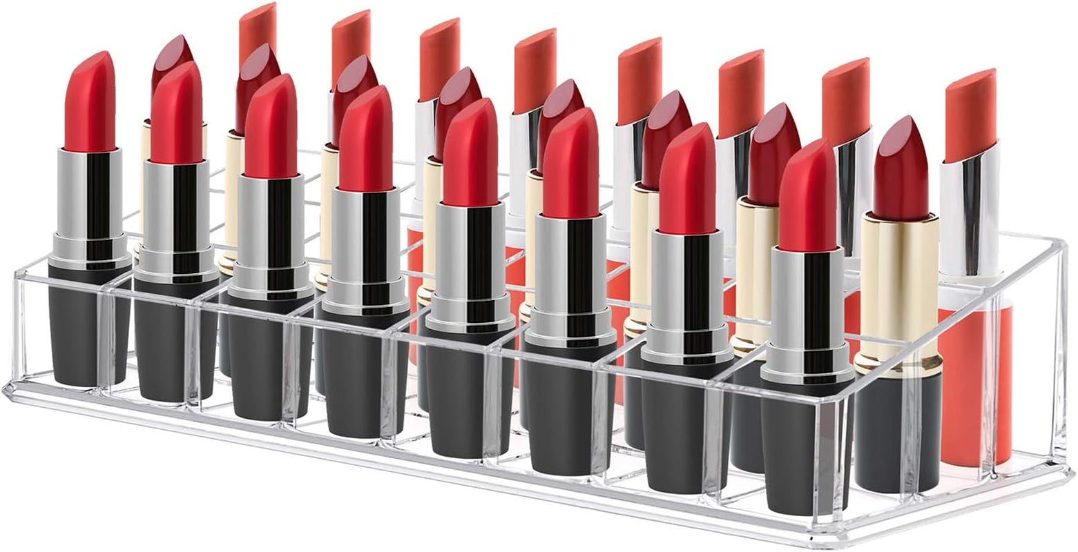 Comius Sharp Lippenstift Organizer, 24 Plätze Lippenstift Aufbewahrungsbox Acryl Transparente Lippenstift Ständer Lippenstift Halter Kosmetik Organizer