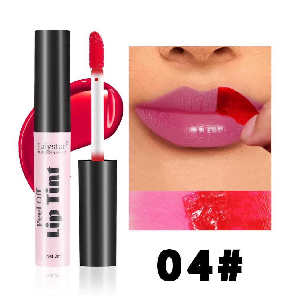 Peel off Liquid Lipstick Set, Easy Peel & Reveal Lip Stain, Waterproof Long Lasting Peel off Mask Lip Gloss, Lips Tattoo Makeup Beauty (Color, Set B)