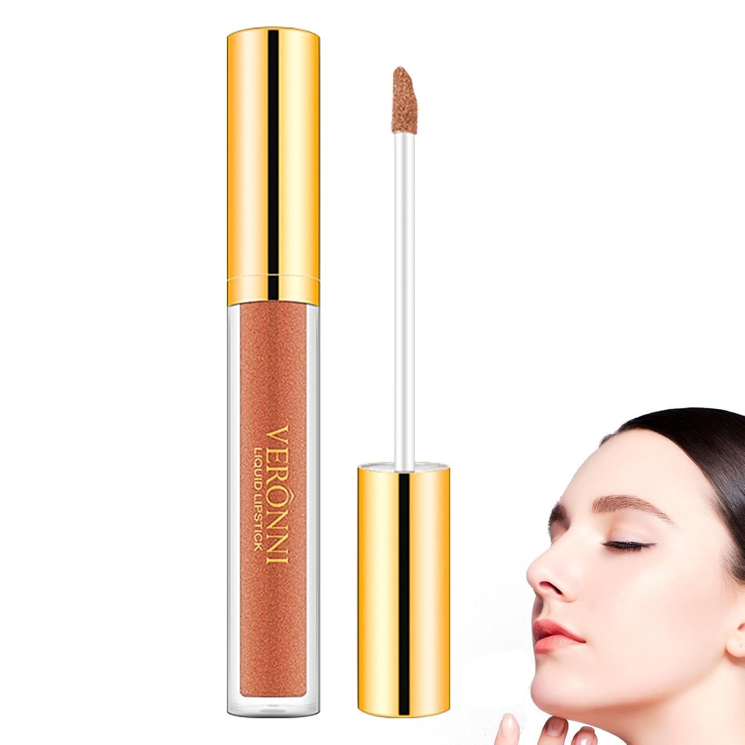 Glitzer-Lipgloss,Wischfestes Perlglanz-Lippenstift-Make-Up - Feuchtigkeitsspendender Lippenfleck, Wasserfester, Antihaftbeschichteter Cup-Lipgloss, Lang Anhaltende, Wirkungsstarke Farbe Teksome