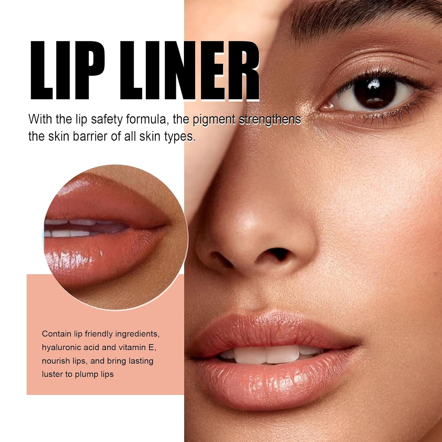 Flüssiger Lipliner, Wasserfester Abnehmbarer Lipliner, Langhaftender Lippenkonturenstift, Plump Lip Lines Lip Liner, Konturiert Die Lippenform, Ist Wasserfest Und Verwischt Nicht (Hellbraun)