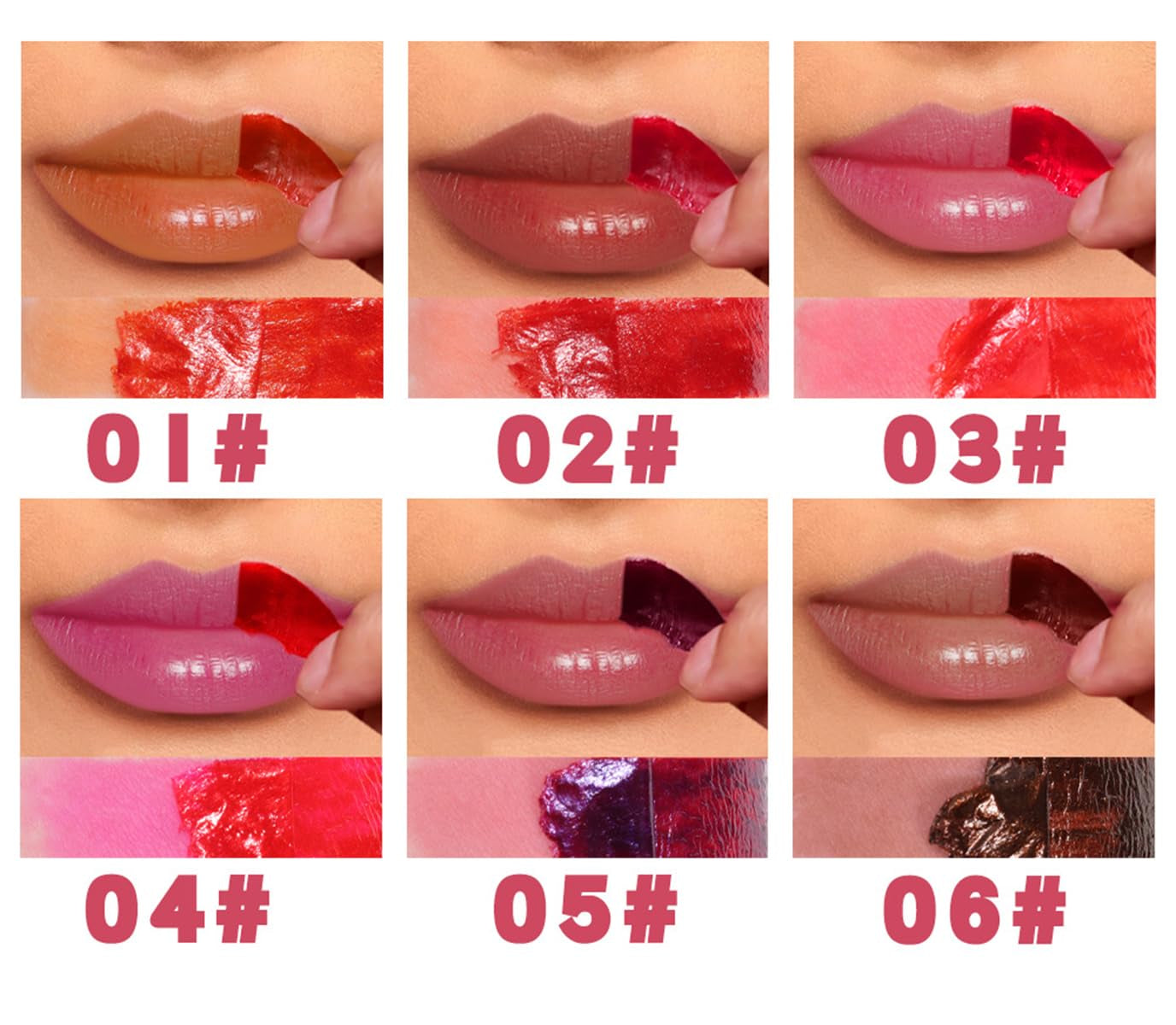 Peel off Liquid Lipstick Set, Easy Peel & Reveal Lip Stain, Waterproof Long Lasting Peel off Mask Lip Gloss, Lips Tattoo Makeup Beauty (Color, Set B)