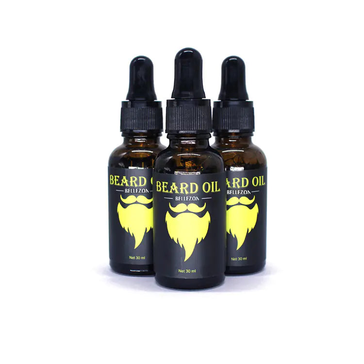 Men's beard care set with beard balm and beard oil